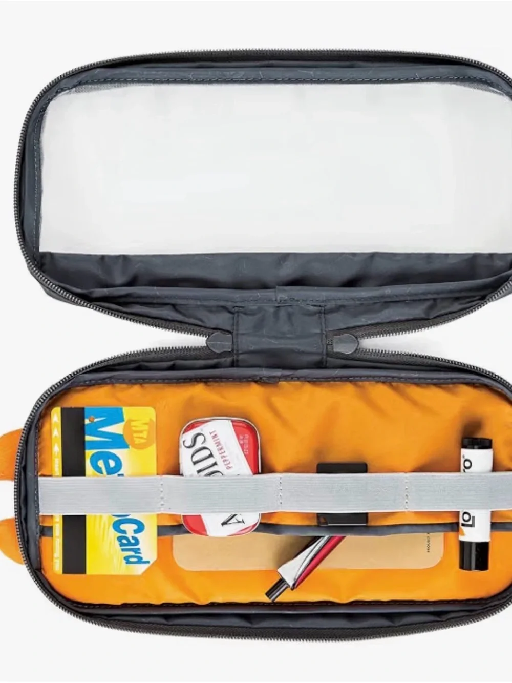 Lowepro Gearup Medium Pouch Gray Camera Gear Pouch with Orange Interior